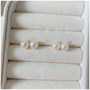 Aros perlas blancas