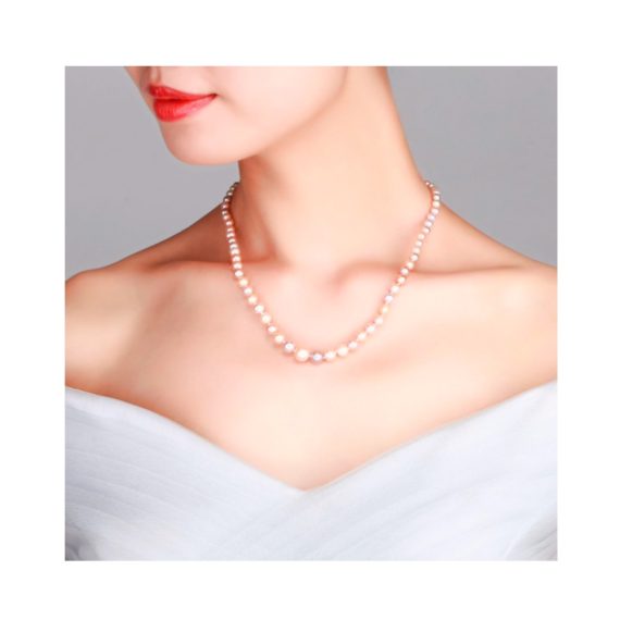 Collar Lisa - Perlas de plata 925 y perlas naturales de agua dulce multicolores