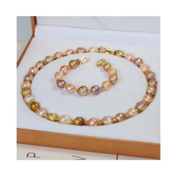 Set Perlas Golden de perlas barrocas de agua dulce